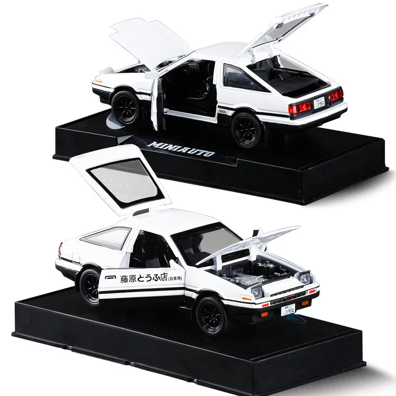 

Jianyuan 1:32 head D 32127 AE86 simulation alloy car model double door sound and light effect pull back children's toy car