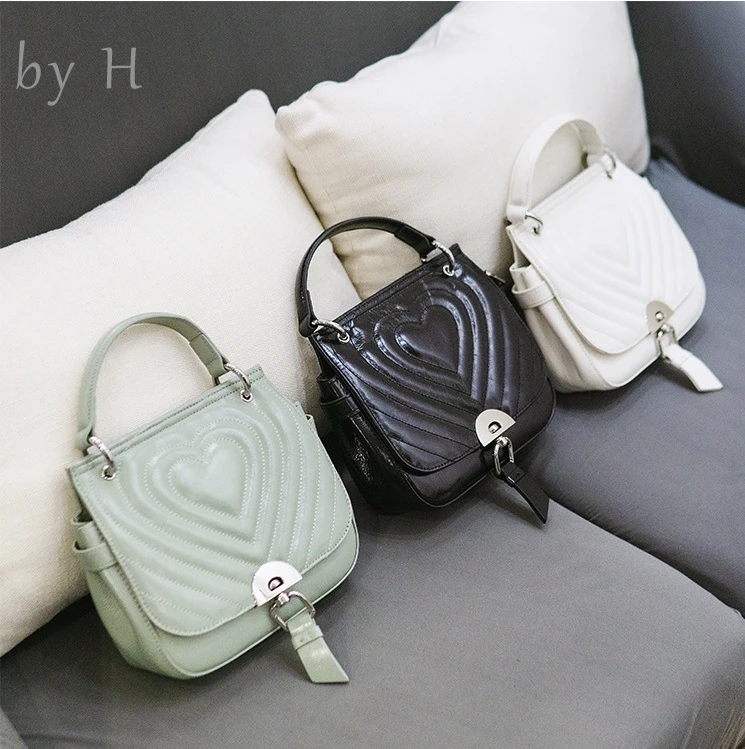 

by H 2019 new womens handbag heart of ocean light blue top handle big capacity messenger bag genuine leather designers flap bag