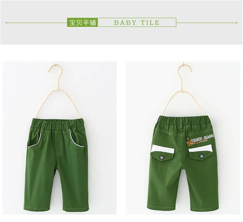 3-10 y summer clothes kids boys pants knee length pants for the boy casual children trousers solid color boys clothes (2)