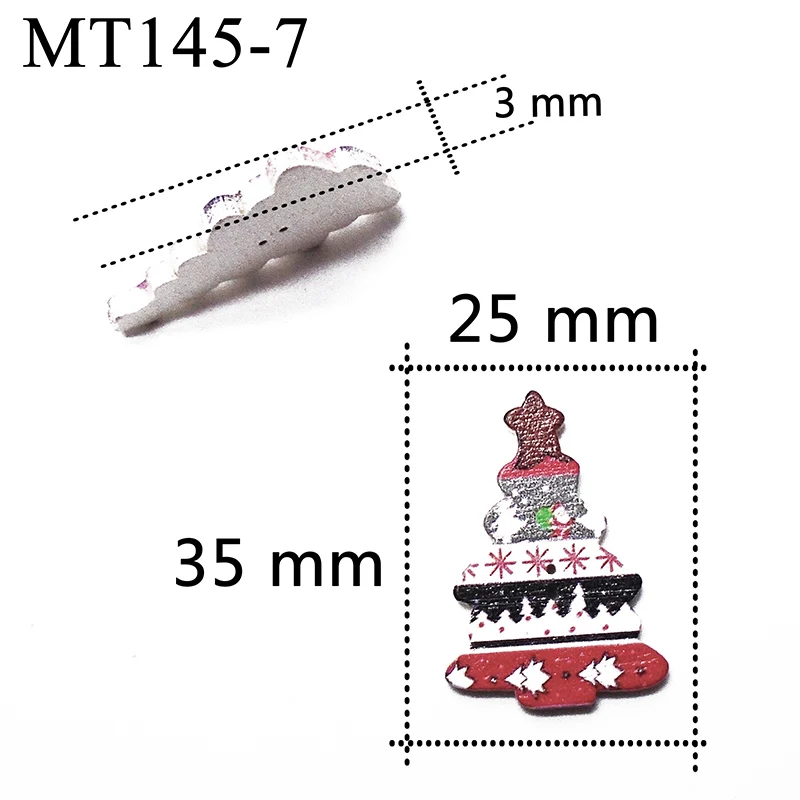 ZIEENE 10 шт-100 шт Смешанные 10 цветов картина елки деревянные пуговицы Рукоделие Шитье Скрапбукинг для детей ручной работы 35x25 мм - Цвет: MT145-7