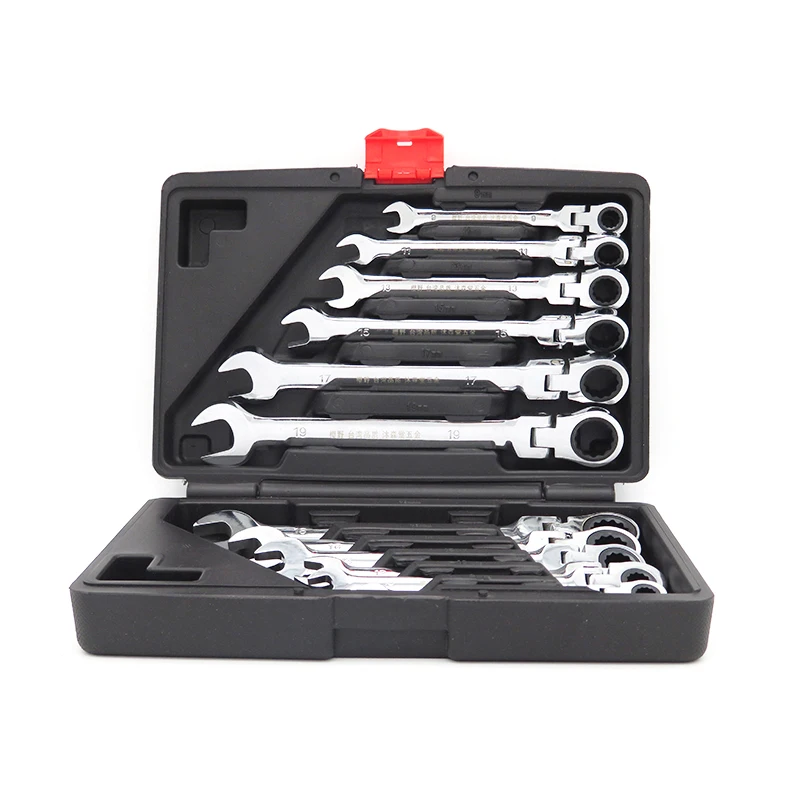 

12 pcs Combo Wrench Set Spanner Set Open Metric 8-19mm Chrome Vanadium Auto Professional Hand Tools Kit for Car