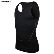 Шикарная Мужская компрессионная базовая линия Фитнес рубашка без рукавов жилет дышащий Топ S-2XL