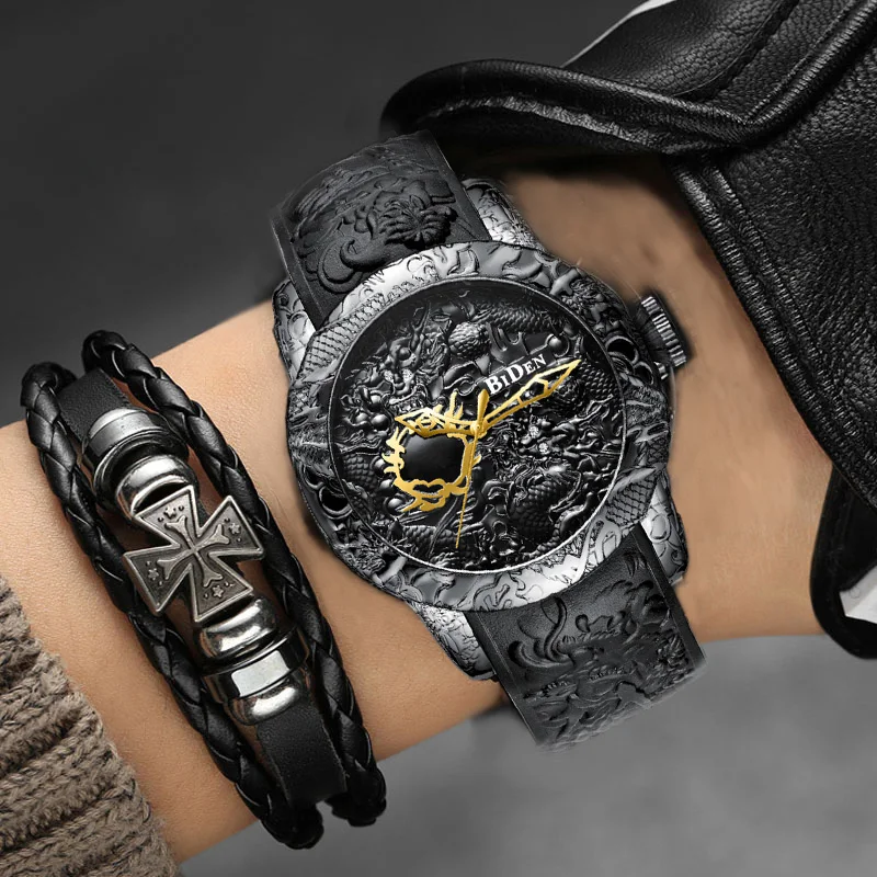 Black Men Watches Fashion 3D Engraved Dragon Relogio Masculino Luxury 2018 Top Brand Quartz Watch Waterproof Sport Male Clock Black Men Watches Fashion 3D Engraved Dragon Relogio Masculino Luxury 2018 Top Brand Quartz Watch Waterproof Sport Male Clock