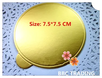 

Round Gold Cake Base Board of Bakeware, Cake Mould Tool for Holding Mousse Size 7.5*7.5 cm, 100 pcs/lot