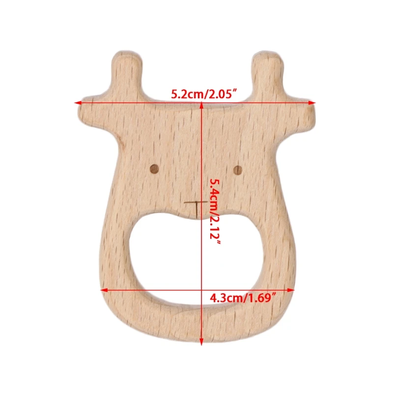 Детский прорезыватель из натурального бука DIY Форма Коровы Кольцо ремесло жевание ручной работы детские игрушки