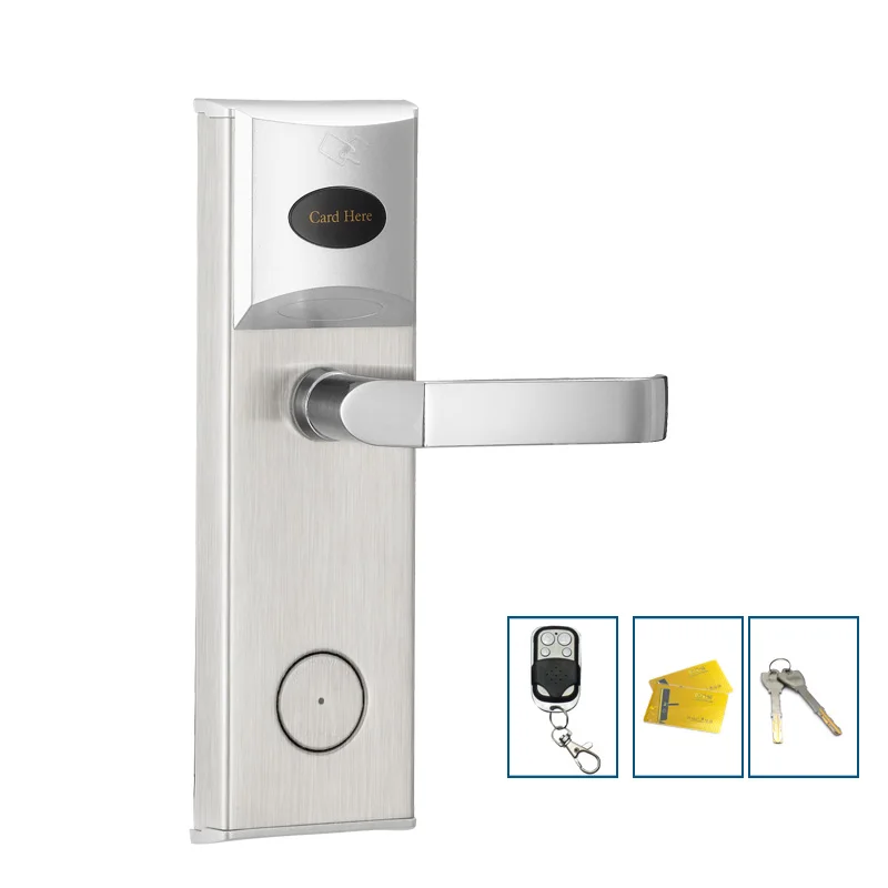 

Intelligent door lock with remote controller M1 card Mechanical Keys unlock