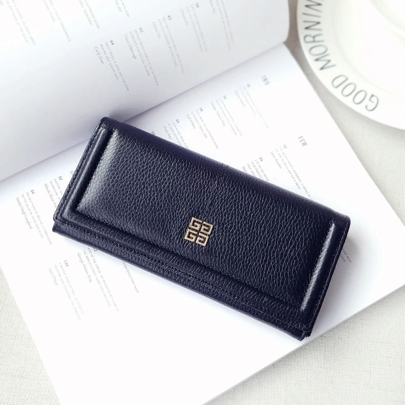 

Big lady long leather wallet and simple fashion card bills wallet 2016 new head layer ox