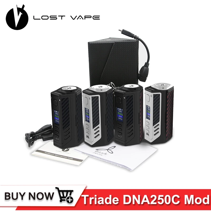 Оригинальный Lost Vape Triade DNA250C 300 Вт поле mod тройной 18650 электронная сигарета испаритель обновляется вейпер ДНК 250C Чипсет