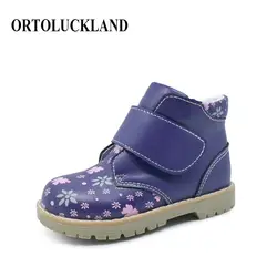 Популярная мягкая ортопедическая повседневная обувь для детей от 2 до 5 лет, милая обувь из искусственной кожи для маленьких девочек