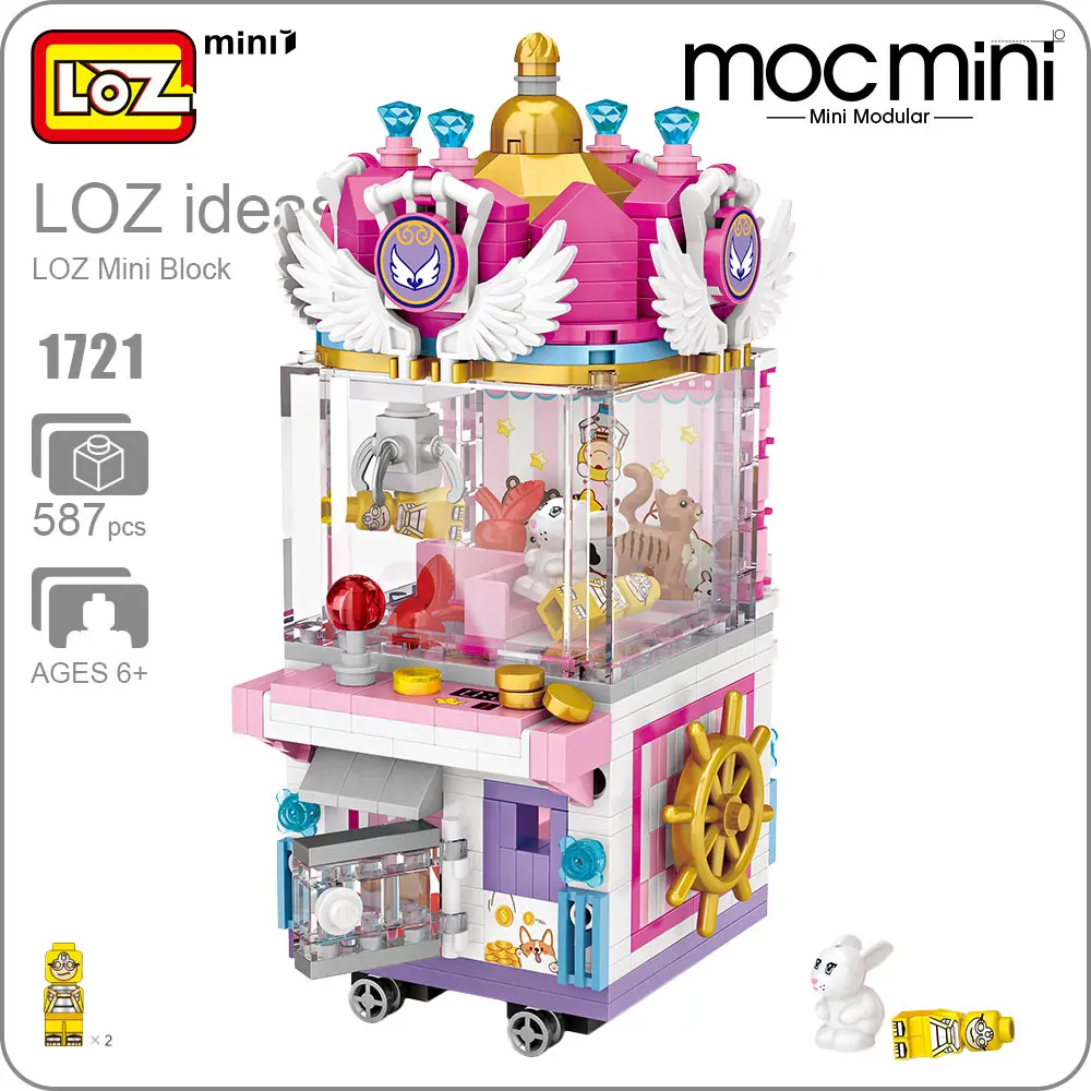 

LOZ Mini Blocks Clip Doll Machine Claw Game UFO Catcher Model Amusement Park Boy Girl Gifts Toy Building Blocks Bricks Kits 1721