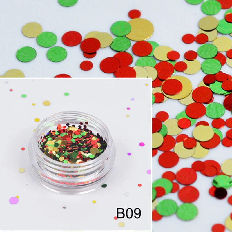 

YWK 1g Plastic Nail Art Glitter Powder Color Mixed Nail Glitter Sequins Women Beauty Salon Manicure Tools #B9