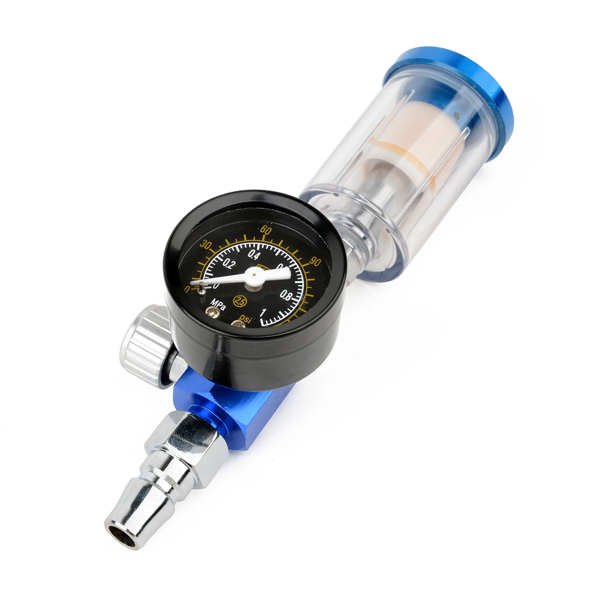 1/4" Air Pressure Regulator Aluminum Alloy Spray Gun Pressure Gauge Regulator In-Line Water Trap Filter Pneumatic Tools
