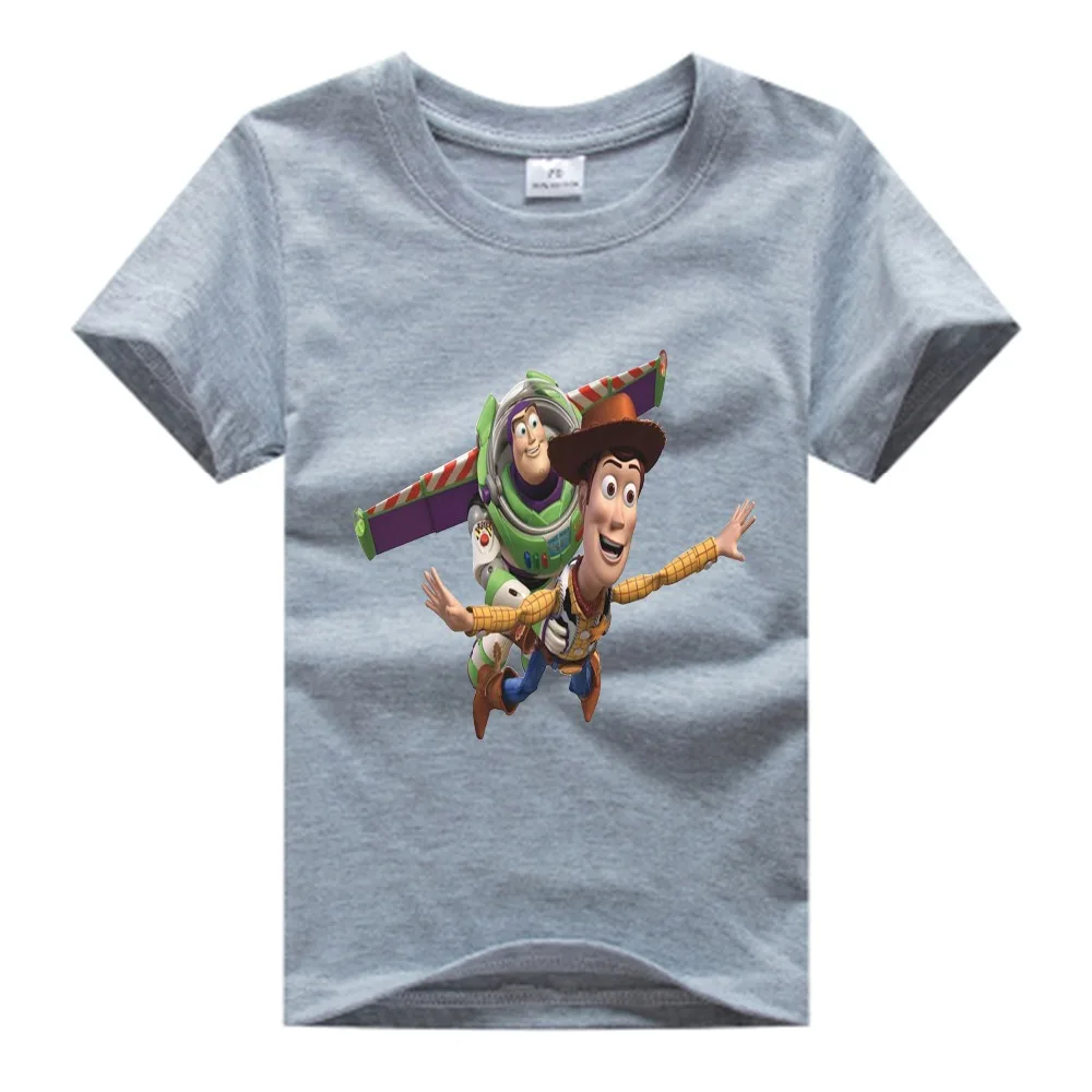 В ходящая игрушка детская футболка Toy Story Шериф Вуди Мультфильм Базз Лайтер 3d футболка для мальчиков и футболки для девочек NN