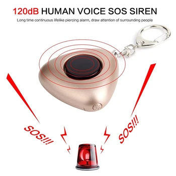

120dB Personal Alarm LED Flashlight Keychain-SOS Emergency Personal Safety Alarm Sirens for Women, Kids, Girls, Elderly-Self D