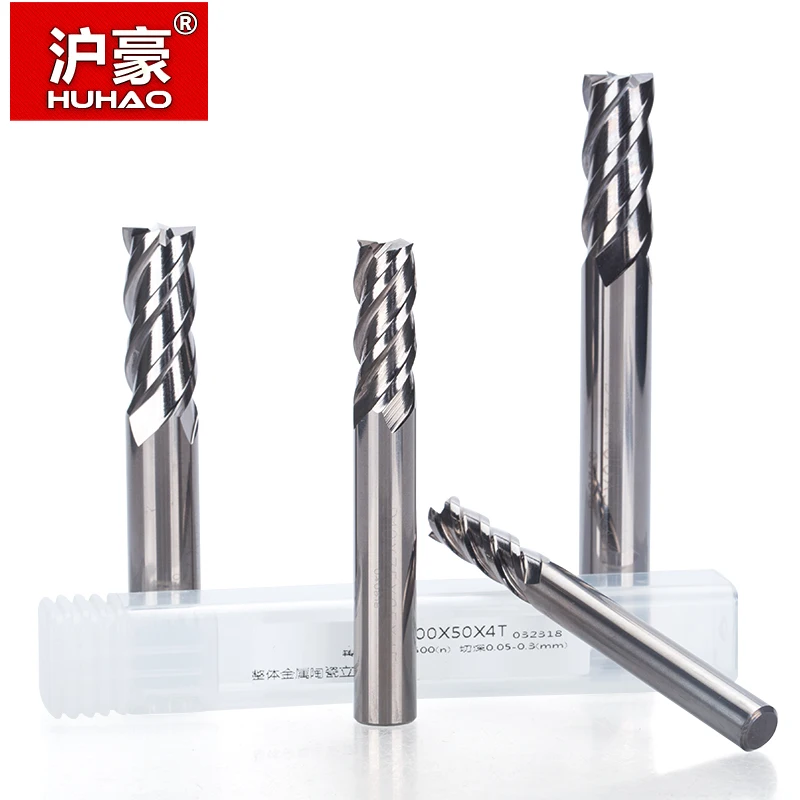 HUHAO 1 шт. HRC 65 Cermet 4 флейты спиральная Концевая фреза CNC Высокая износостойкость для