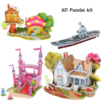 

Creative 3D Sitcom Model Kits Cartoon Early Education Fancy Toys for Children Kids Diy Accessories Paper Art Dollhouse Puzzles