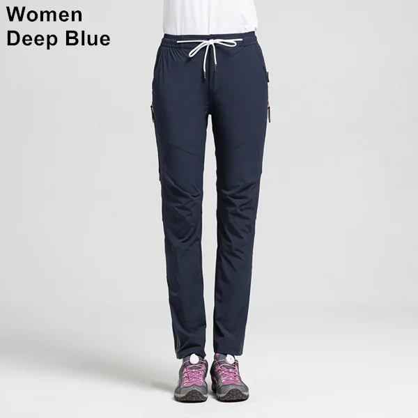 RAY GRACE велосипедные штаны Светоотражающие дышащие быстросохнущие водонепроницаемые летние походные брюки для мужчин и женщин брюки с эластичным поясом - Цвет: Women Deep Blue