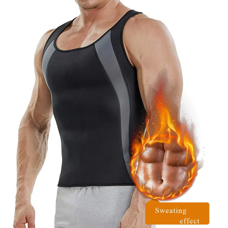 

Men's Running Vest Slimming Waist Trainer Shaper Vest Gym Fitness Training Tank Top Sleeveless Body Shaper Male Sports Clothing