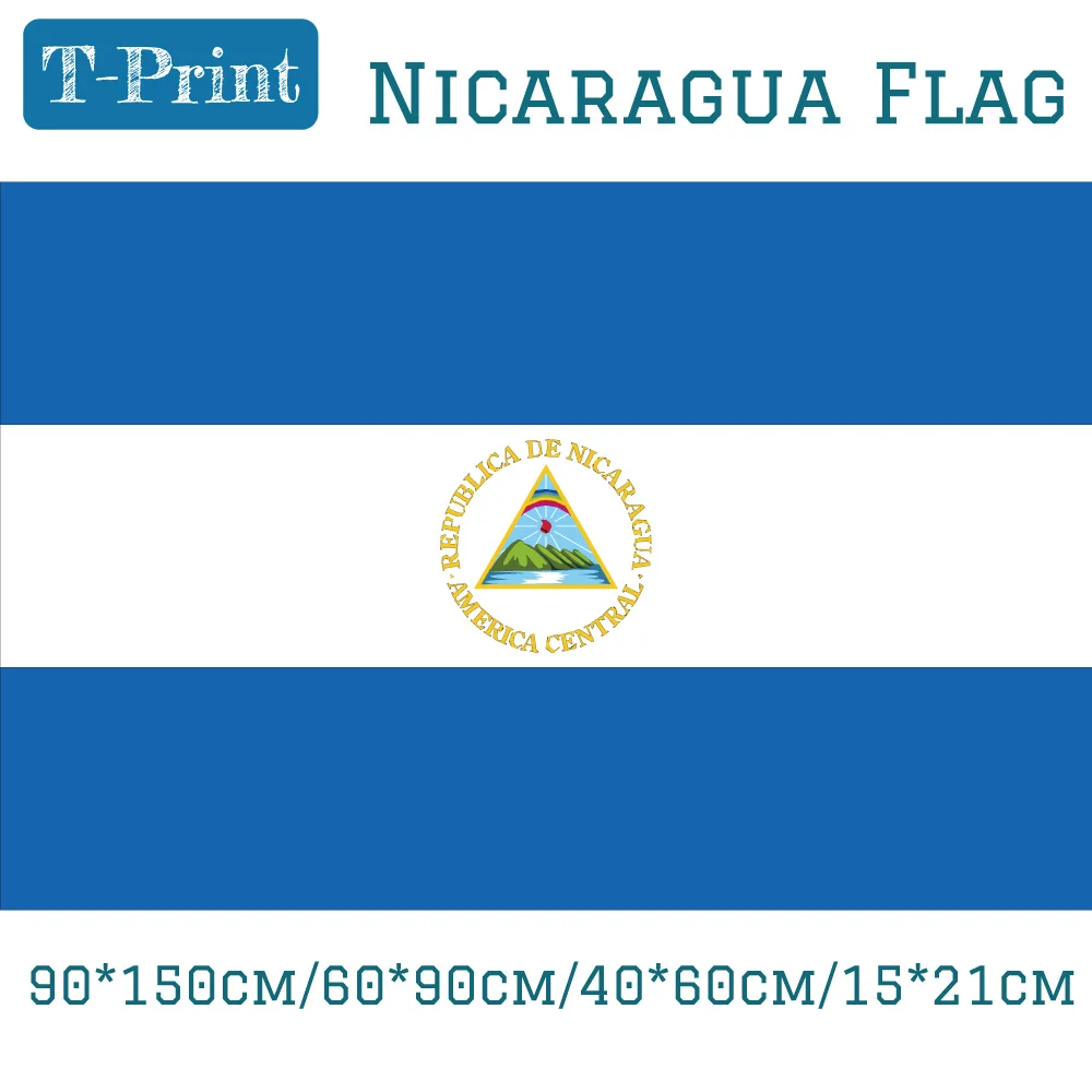 90*150 см 60*90 см, 40*60 см 15*21 см Никарагуа Национальный флаг 3x5ft подвесной флаг с медными металлическими отверстиями