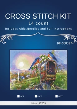 

Counted Cross Stitch 14CT DMC Anchor Dimensions Cross Stitch Set DIY Cross-stitch Kits Embroidery Needlework 2017 birds