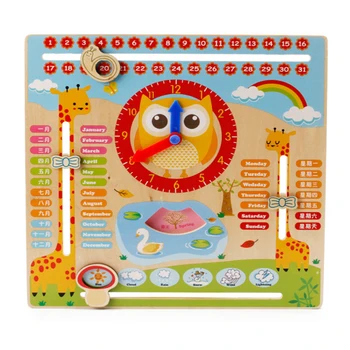 

Owl Wooden Clocks Toys Weather Month Week Season Learning Wood Toy Montessori Educational Toy For Children Toddler Boy Toys