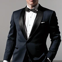 Западный смокинг жениха на заказ темно-синий смокинг Вдохновленный костюм изношенный Свадебный костюм для мужчин жениха/жениха мужские смокинги