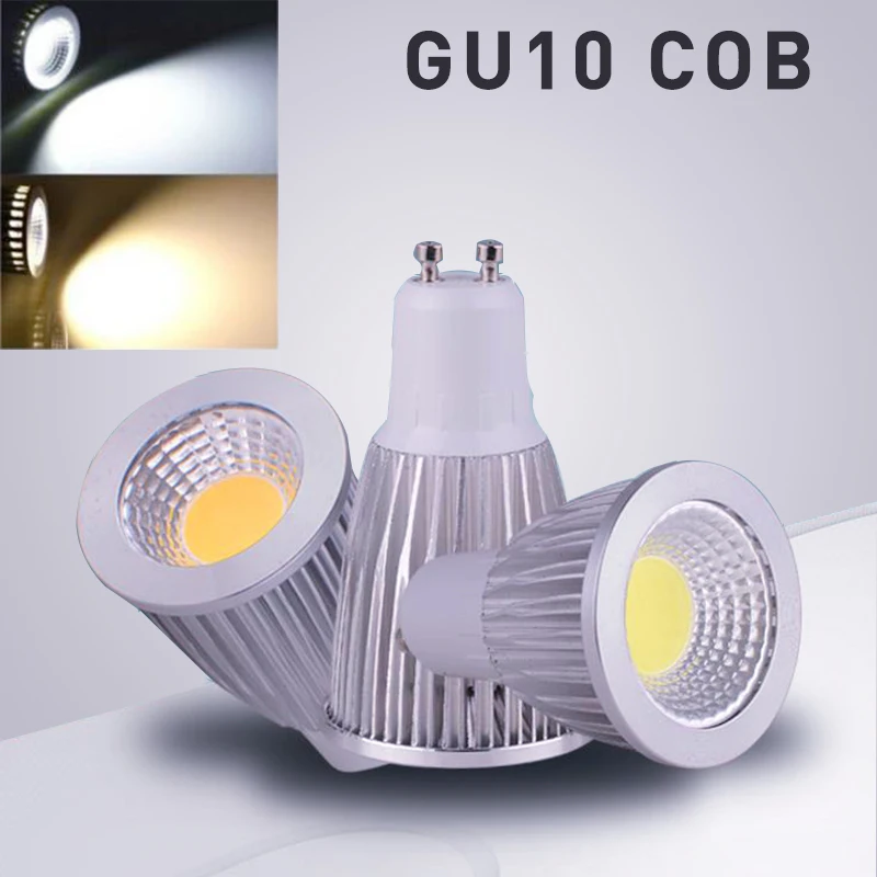 

10PC Super Bright GU10 Bulbs Light Dimmable Led 85-265V 9W 12W 15W GU10 COB LED Lamp Light e14 e27 b22 (MR16 12V) Led Spotlight