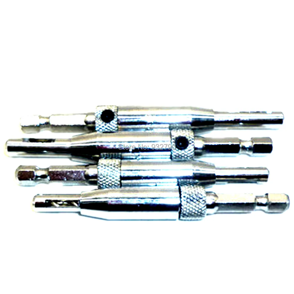 4pc HSS Self Centering Cabinet Hinge Drill Bit Set - 