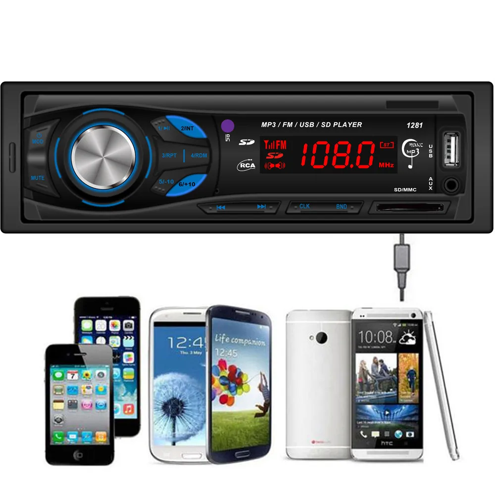 Радио-Кассетный проигрыватель в тире автомобиля аудио стерео головное устройство MP3/USB/SD/AUX/FM Поддержка sd-карты, u-диск плеер USB аудио автомобиля радио