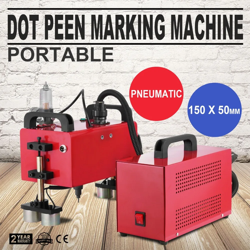 

New Portable Pneumatic Dot Peen Marking Machine 150x50mm Powerful VIN Code 200W