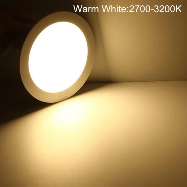 Светодиодный потолочный светильник с регулируемой яркостью, 3 Вт-18 Вт, встраиваемая Светодиодная панель с AC85-265V драйвера, теплый белый/холодный белый - Испускаемый цвет: Round WW