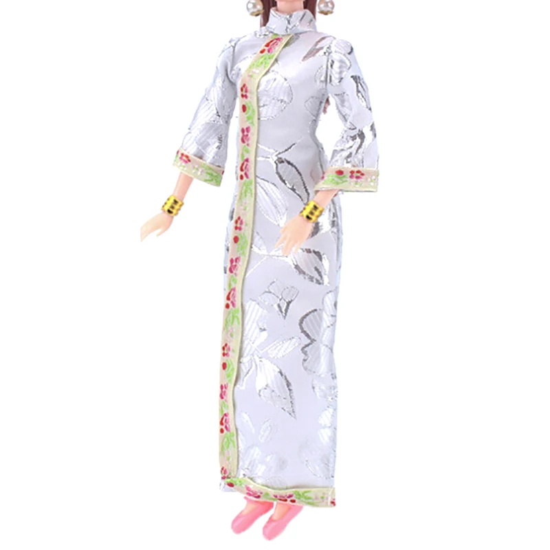 Кукольные аксессуары ручной работы, уникальное платье, одежда для китайского традиционного платья, Чонсам+ голова флага, головные уборы, вечернее платье