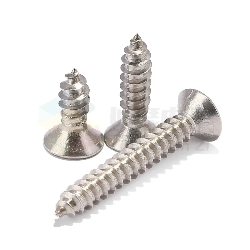 5PCS 304 Stainless Steel Countersunk Head Tapping Screws Flat Head Self