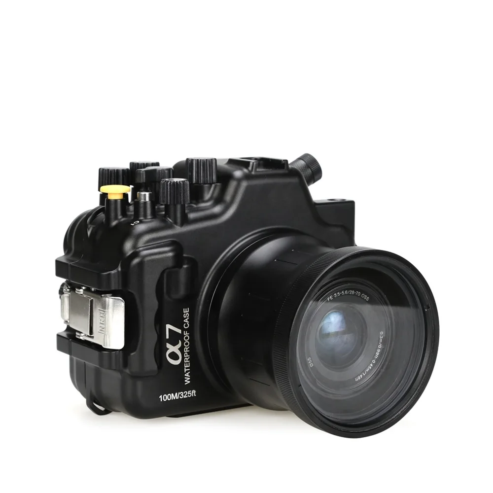 Nuovo Aggiornamento Custodia In Alluminio Per Sony A7 28-70Mm Lens 100 M/325Ft Subacquea Impermeabile Camera Housing Caso