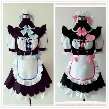 

NEKOPARA Chocolat Vanilla Maid Dress woman dress Cosplay Costume Whole Set