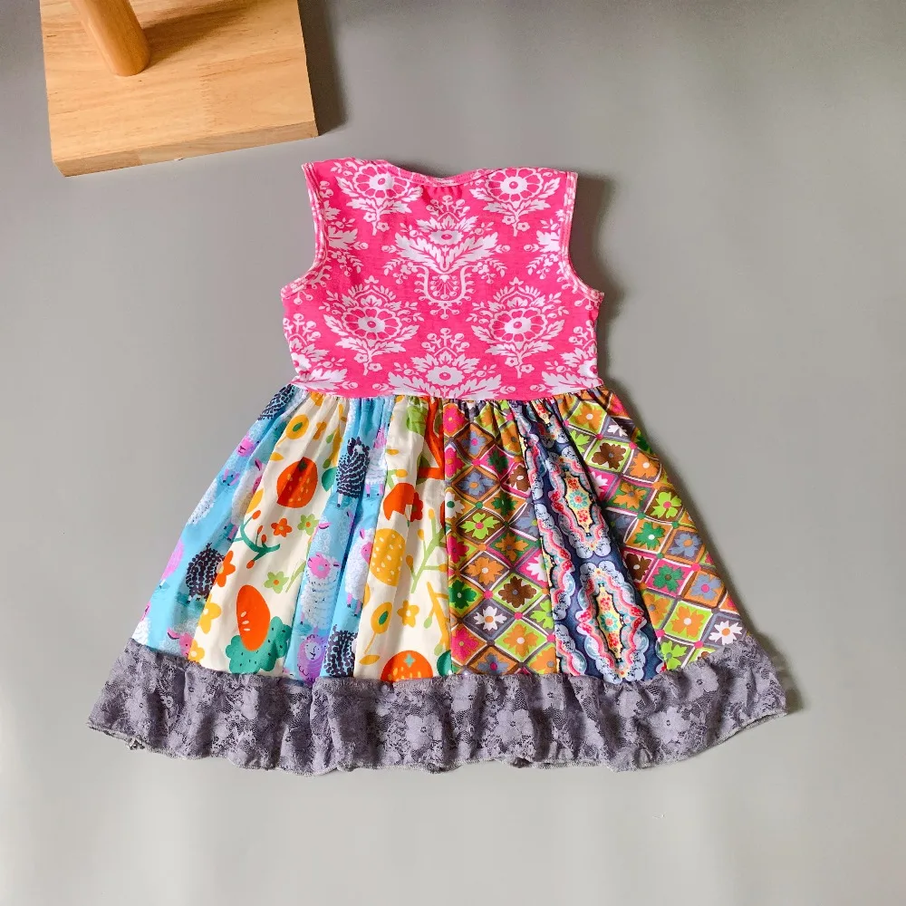 2019summer flowers pink Girls dress with buttons Hot Sale New style Dress for present 2019summer flowers pink Girls dress with buttons Hot Sale New style Dress for present
