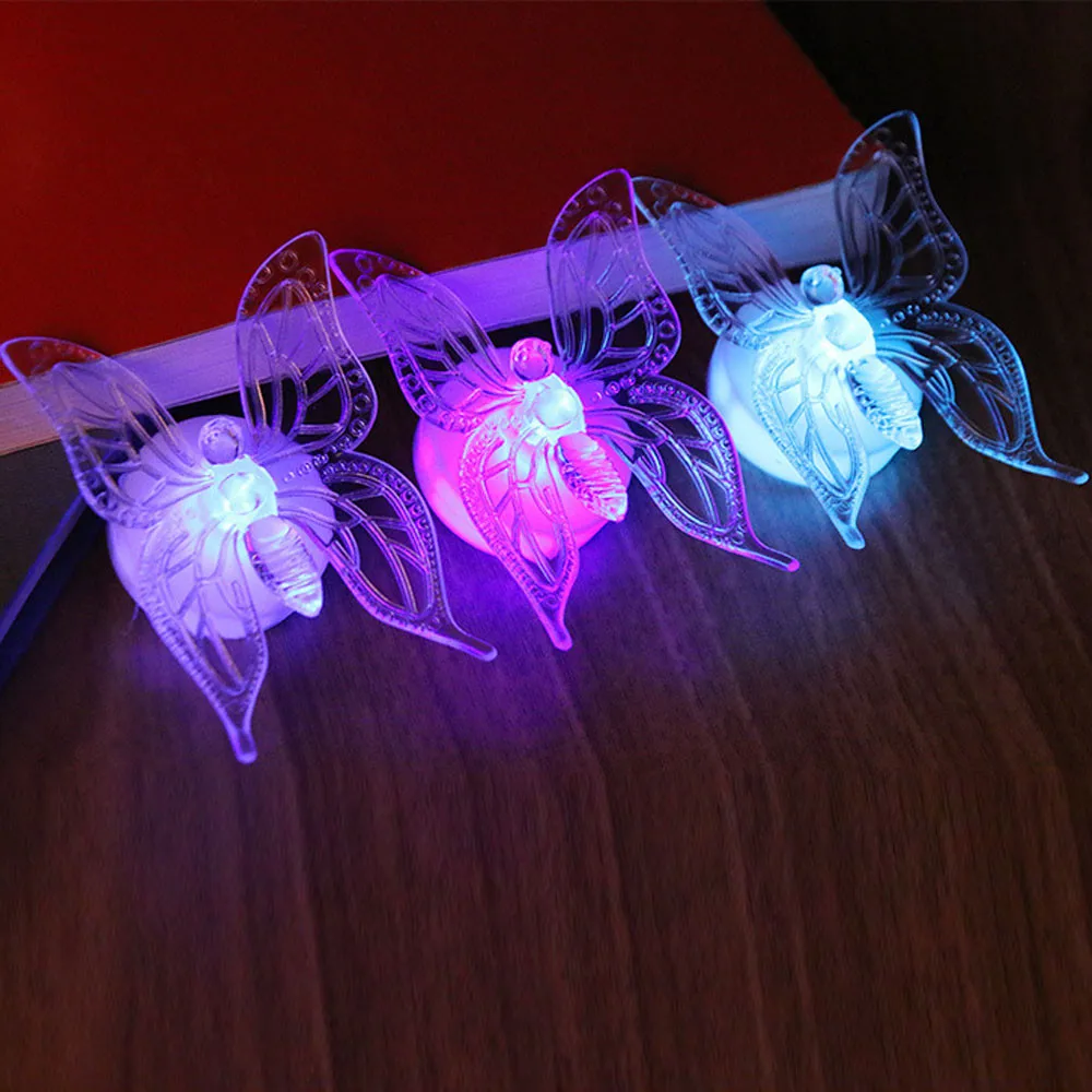 5 Pcs Luminous Wall Stickers Acrylic Butterfly LED Lights Wall Stickers