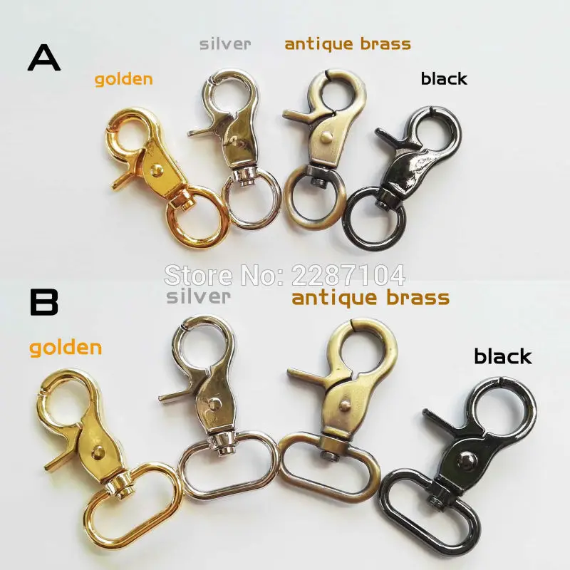 

5pc Metal Swivel Spring Keyring Leather Satchel Bag Belt Strap Dog Chain Clasp Buckle Snap Clip Trigger Craft DIY 2type 4 color
