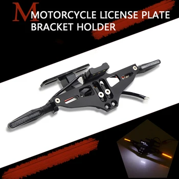 

Motorcycle License Plate Bracket Holder Turn Signal Lights FOR KAWASAKI Z1000 ZX7R ER6F ER6N KTM Duke 125 200 390 690 990 1290