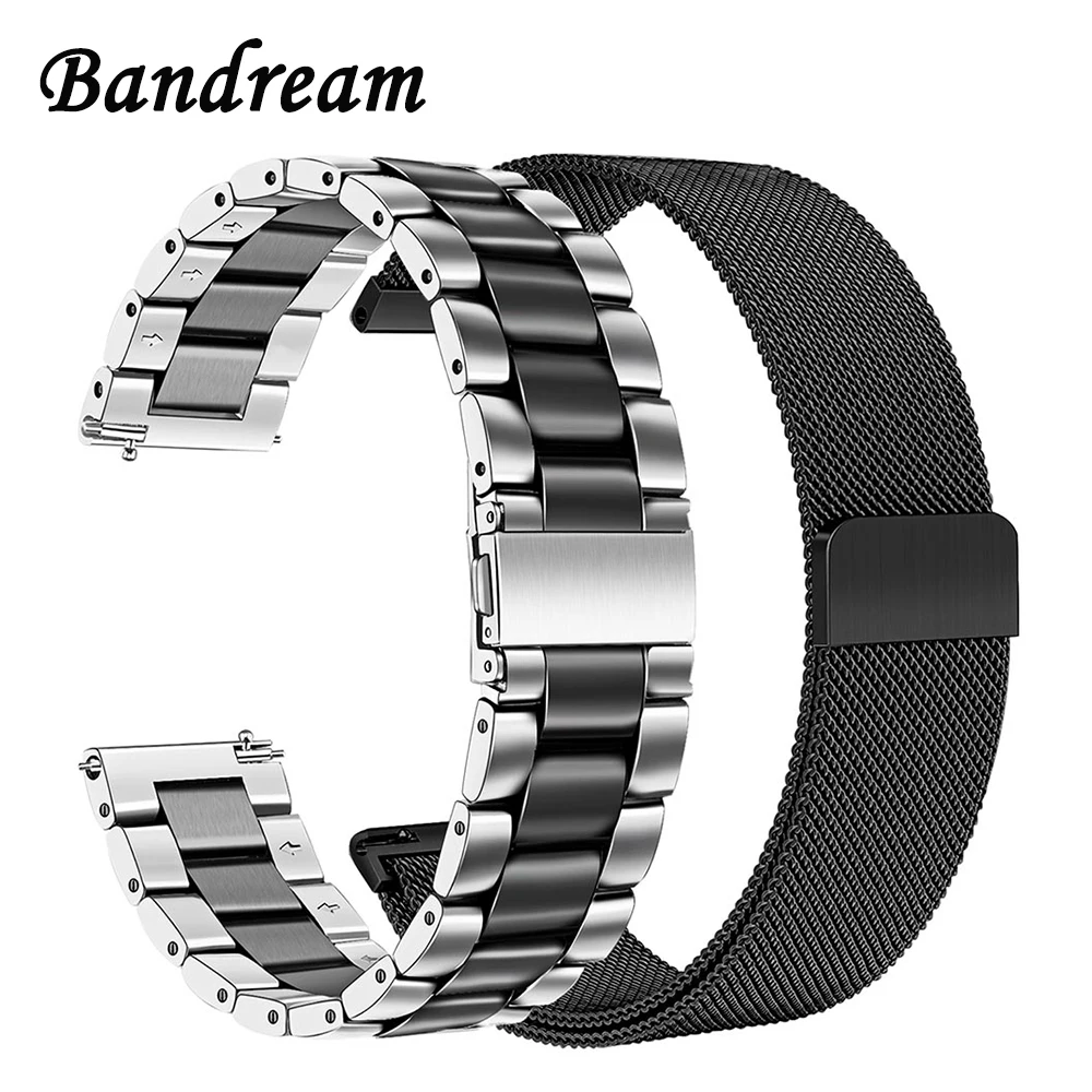 

Milanese & Stainless Steel Watchband 20mm 22mm for Samsung Galaxy Watch 46mm 42mm / Gear S3 Band Quick Release Strap Wristband