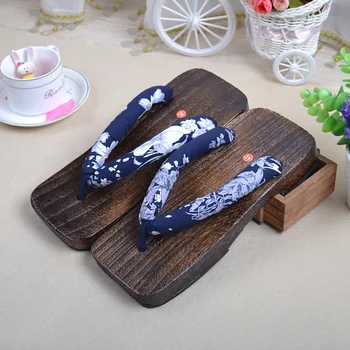 

Japanese men's clogs herringbone slippers wooden clogs flat heel wooden clogs slippers wholesale