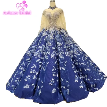 

2019 Saudi Arabic Long Prom Dresses Full Sleeves Ruffles Prom Gowns Abendkleider High Vintage Formal Party Dress Abiye