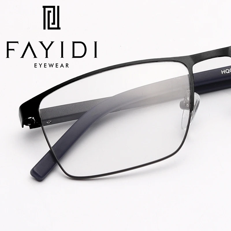 

Metal Trendy Spectacle Frame Brand Designer Optical Transparent Myopia Square Glasses Frame For Men #HQ05-24