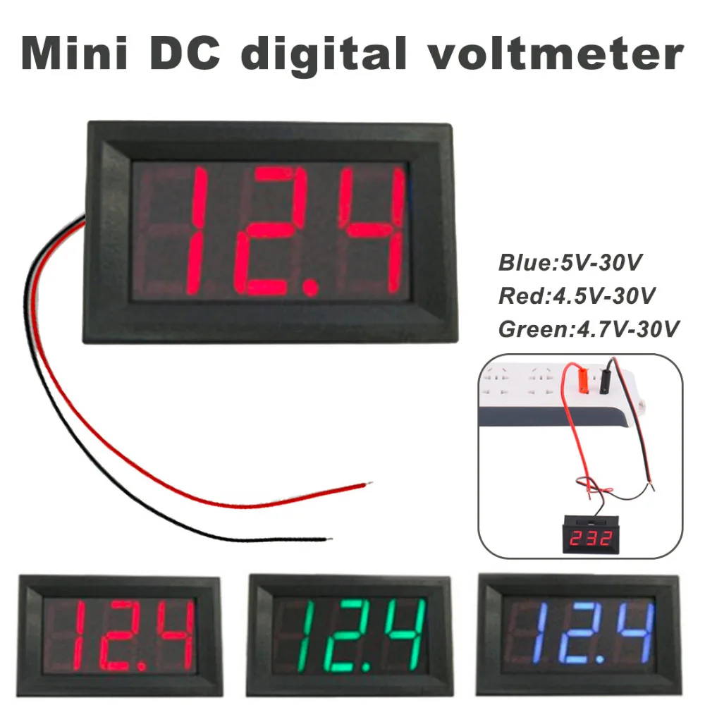 0,56 дюймов DC 4,50 V-30,0 V Цифровой вольтметр для домашнего использования дисплей напряжения 2 провода светодиодный цифровой вольтметр