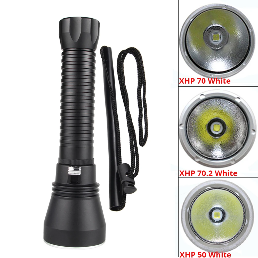  IPX8 XHP70.2 LED Waterproof Scuba Diving Flashlight Dive Underwater 100M Torches Lamp Light Camping - 33030820500