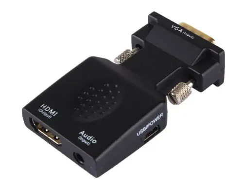  1080 P HD VGA AL Convertitore di HDMI Con Adattatore di Alimentazione USB DC Cavo di 3.5 millimetri