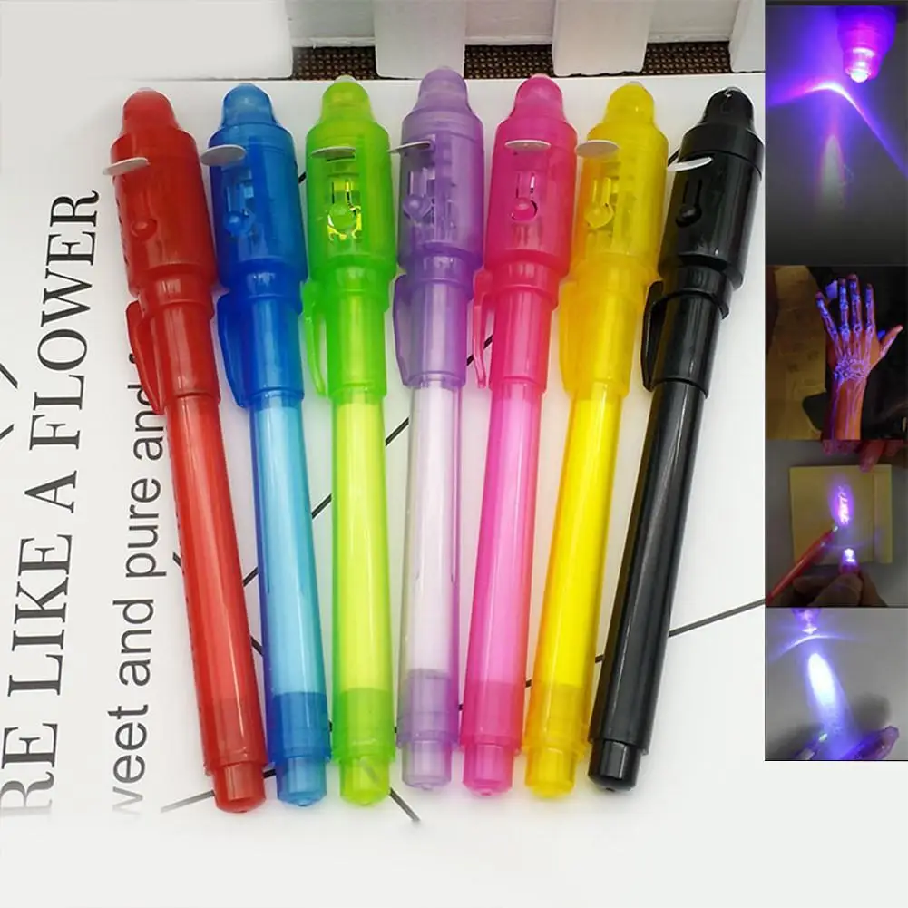 

Plastic Big Head Invisible Ink Lamp Pen Multi-function Magic Ultra Violet Light Pen