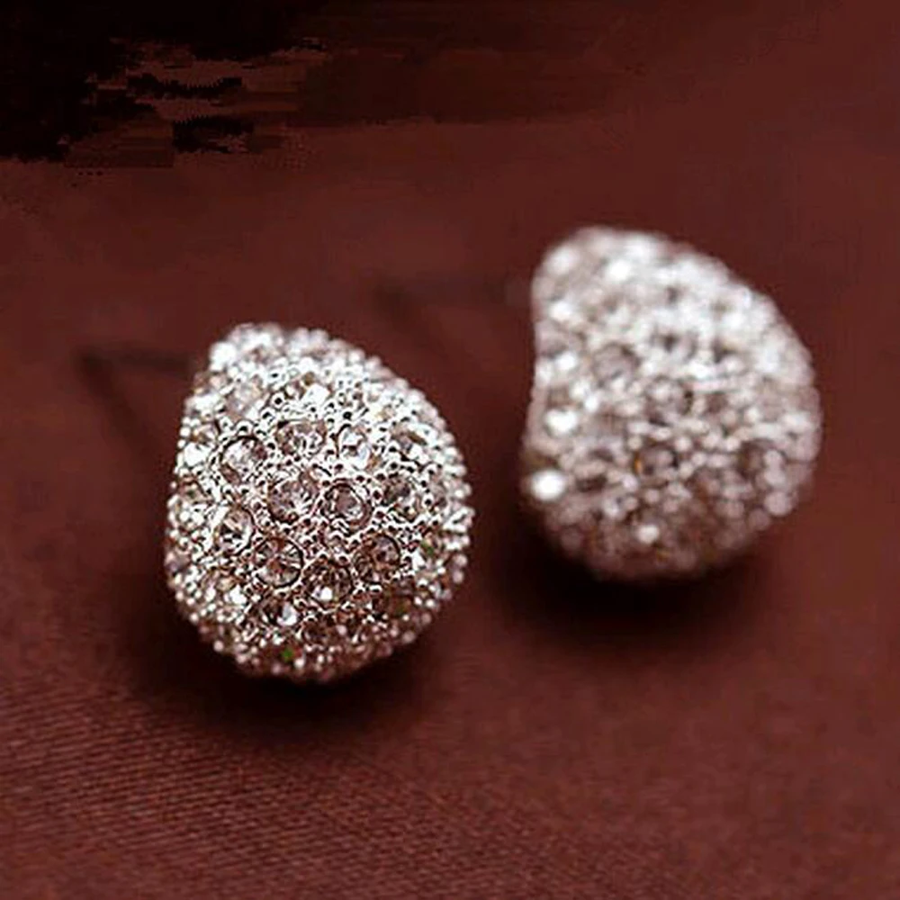 

FAMSHIN Jewerly Fashion Vintage Full Crystal Crescent Stud Earrings Beatles Earring For Woman New 2016 Christmas Gift Wholesale