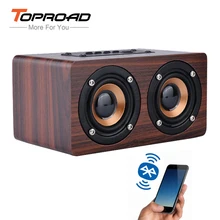 TOPROAD Деревянный беспроводной Bluetooth динамик Портативный hifi шок бас Altavoz TF caixa де сом Саундбар для iPhone Sumsung Xiaomi