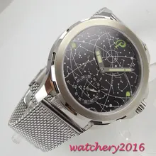 44mm parnis black dial Sapphire crystal New 2017 Men’s Watches top brand luxury hand winding 6498 movement mechanical WristWatch